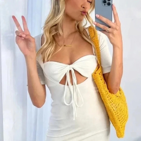 PRINCESS POLLY Field Of Dreams White Mini Dress - Picture 3 of 5
